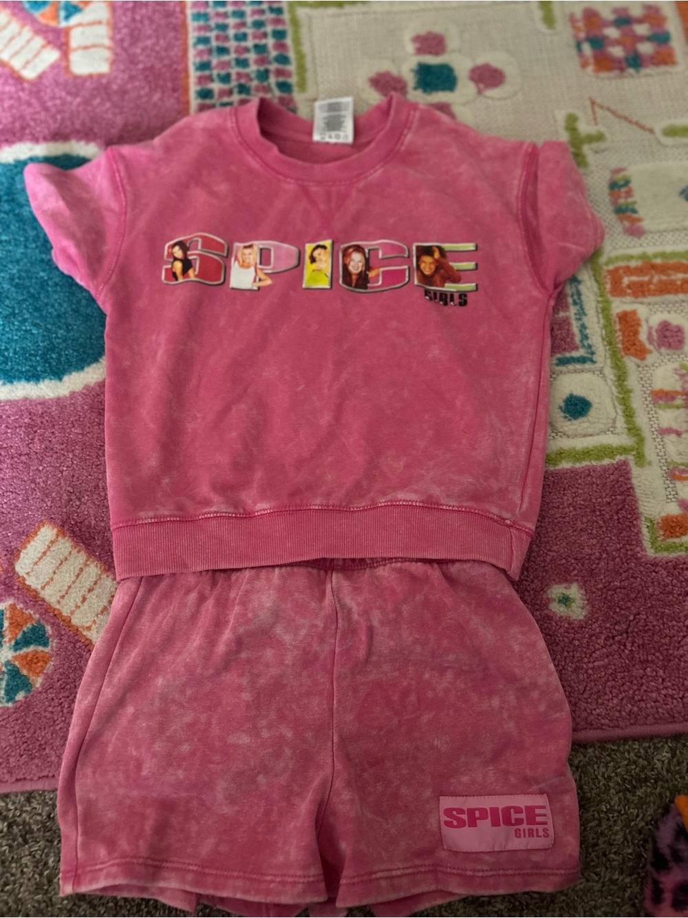 Ice Pink Tie-Dye Spice Girls Short Set